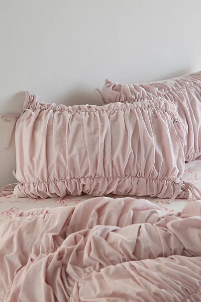 Urban Outfitters Melody Cinched Core Sham Set In Pink At