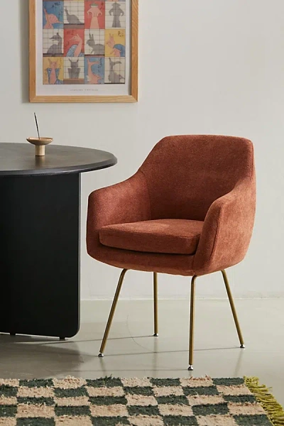 Urban Outfitters Merritt Upholstered Dining Chair In Dark Orange At