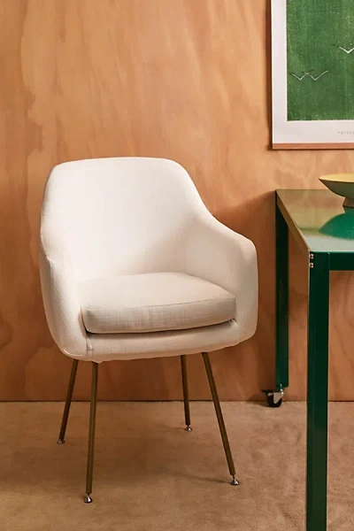 Urban Outfitters Merritt Woven Upholstered Dining Chair In White At