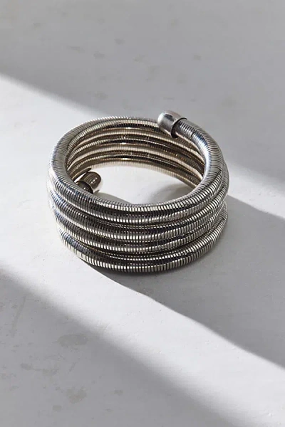 Urban Outfitters Metal Coil Wrap Bracelet In Silver, Women's At  In Metallic