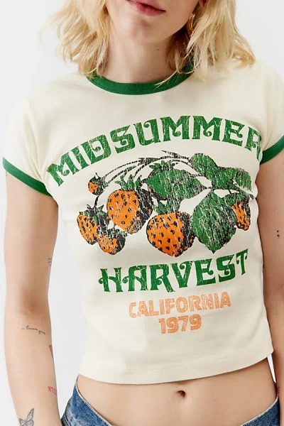 Urban Outfitters Midsummer Harvest Ringer Baby Tee Jacket In Ivory, Women's At  In White