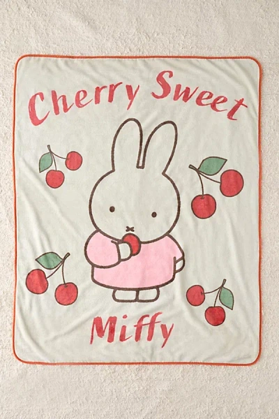 Urban Outfitters Miffy Cherry Sweet Plush Throw Blanket In White At  In Neutral