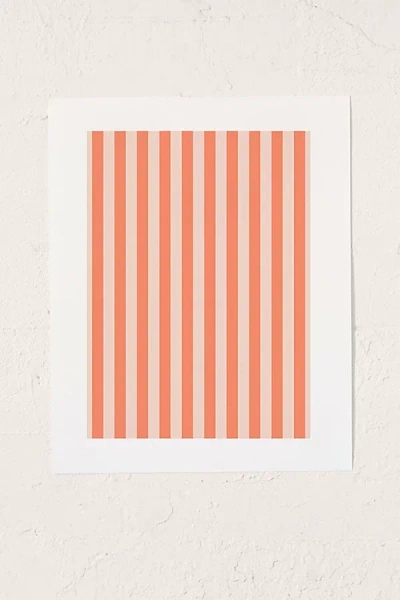 Urban Outfitters Miho Baby Orange Stripe Art Print At  In Red