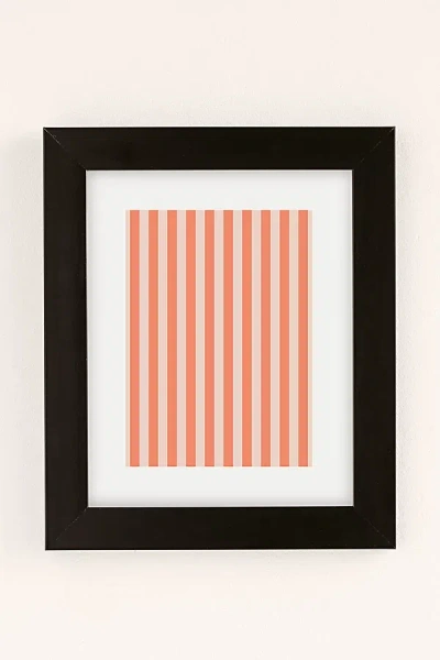 Urban Outfitters Miho Baby Orange Stripe Art Print In Black Matte Frame At