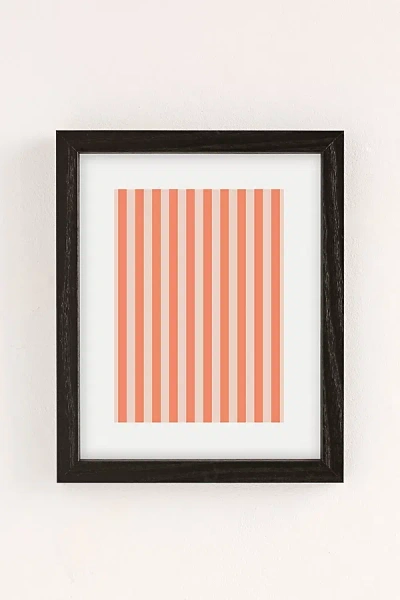 Urban Outfitters Miho Baby Orange Stripe Art Print In Black Wood Frame At