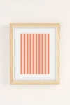 Urban Outfitters Miho Baby Orange Stripe Art Print In Natural Wood Frame At