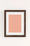 Urban Outfitters Miho Baby Orange Stripe Art Print In Walnut Wood Frame At  In Brown