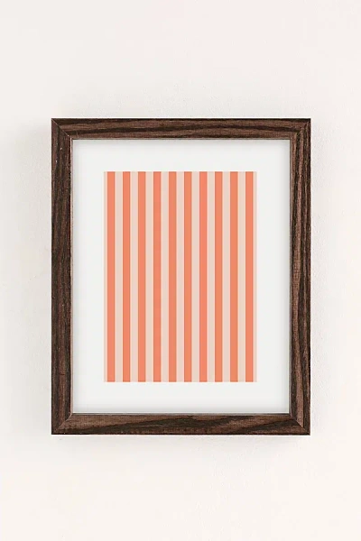Urban Outfitters Miho Baby Orange Stripe Art Print In Walnut Wood Frame At  In Brown