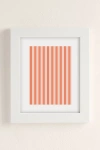 Urban Outfitters Miho Baby Orange Stripe Art Print In White Matte Frame At