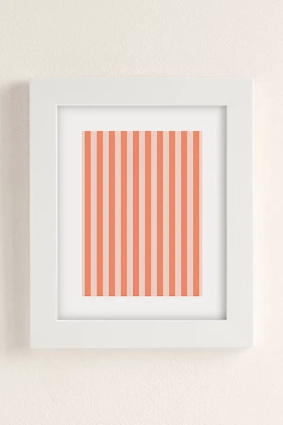 Urban Outfitters Miho Baby Orange Stripe Art Print In White Matte Frame At