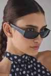 Urban Outfitters Mila Rectangle Sunglasses In Black, Women's At