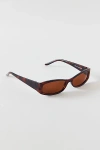 Urban Outfitters Mila Rectangle Sunglasses In Brown, Women's At
