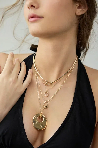 Urban Outfitters Milan Layering Necklace Set In Gold, Women's At