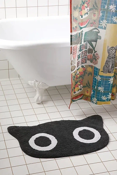 Urban Outfitters Milo Cat Face Bath Mat In Black At