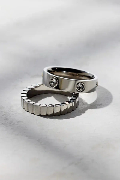Urban Outfitters Milo Waterproof Ring Set In Silver, Men's At