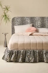 Urban Outfitters Mina Ruffle Leopard Print Upholstered Platform Bed In Leopard At
