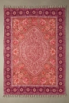 Urban Outfitters Minerva Floral Digital Printed Chenille Rug In Wine At  In Pink