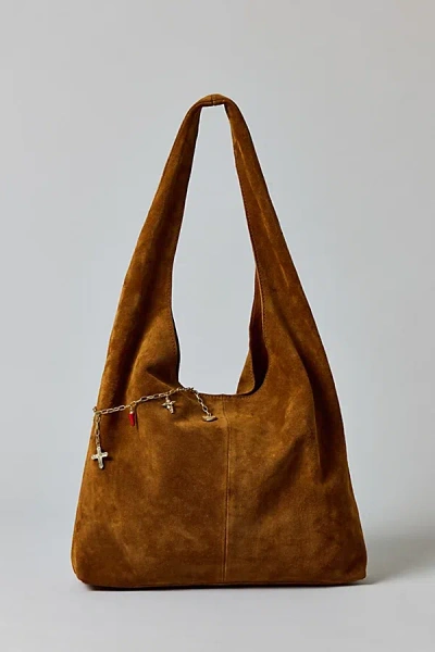 Urban Outfitters Mini Boston Bow Suede Shoulder Bag In Tan, Women's At  In Brown