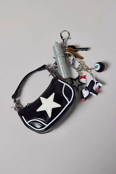 Urban Outfitters Mini Daphne Moto Bag Bag Charm In Black/white At