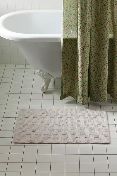 Urban Outfitters Mini Loops Check Bath Mat In Ivory At