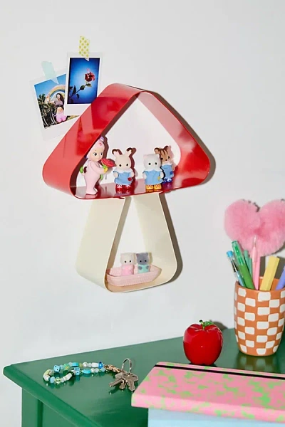 Urban Outfitters Mini Mushroom Wall Shelf In Red At