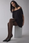 Urban Outfitters Mini Polka Dot Semi-sheer Tights In Black, Women's At