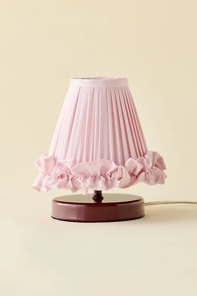 Urban Outfitters Mini Ruffled Table Lamp In Pink Combo At
