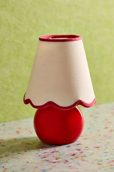 Urban Outfitters Mini Scallop Lamp Shade In Red Trim At