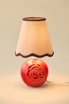 Urban Outfitters Mini Scallop Lamp Shade In Tan With Brown Trim At  In Red