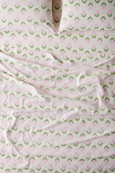 Urban Outfitters Mini Tulip Patterned Sheet Set In Pink At