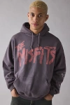 Urban Outfitters Misfits Skull Graphic Hoodie Sweatshirt In Maroon, Men's At  In Purple