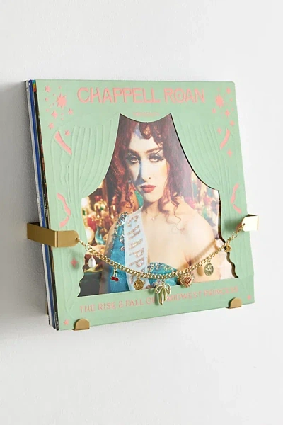 Urban Outfitters Mixed Charms Vinyl Record Holder In Gold At  In Green