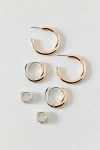 Urban Outfitters Mixed Metal Hoop Earring Set In Mixed Metals, Women's At