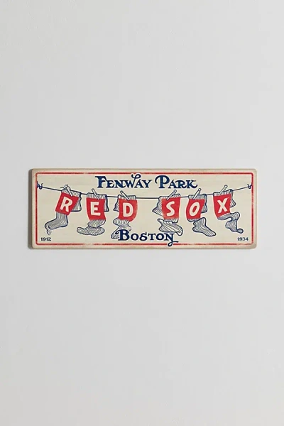 Urban Outfitters Mlb Boston Red Sox Wood Wall Sign In Red At  In Multi
