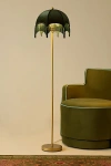 Urban Outfitters Modern Love Tassel-fringed Floor Lamp In Green With Brass Base At
