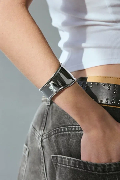 Urban Outfitters Molten Metal Cuff Bracelet In Silver, Women's At