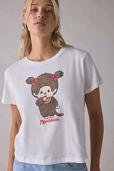 Urban Outfitters Monchhichi Girl Twin Graphic Slim Tee In Ivory, Women's At  In White