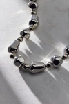 Urban Outfitters Mondays Metallic Bead Statement Choker Necklace In Silver, Women's At  In Silver