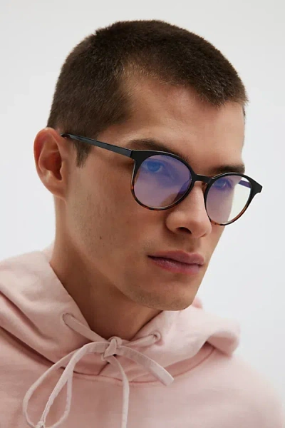 Urban Outfitters Monitor Round Blue Light Glasses In Black, Men's At