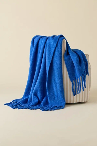 Urban Outfitters Monroe Faux Mohair Scarf Throw Blanket In Blue At