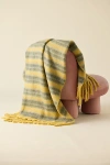 Urban Outfitters Monroe Faux Mohair Throw Blanket In Mustard/black Stripe At  In Yellow