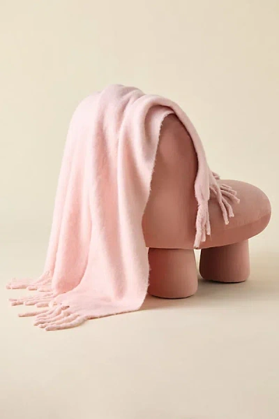 Urban Outfitters Monroe Faux Mohair Throw Blanket In Pink At