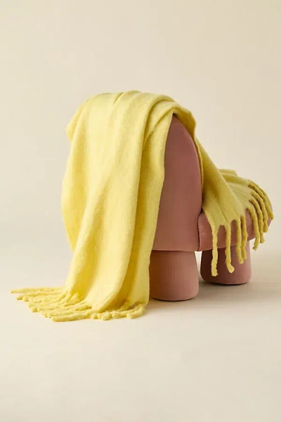 Urban Outfitters Monroe Faux Mohair Throw Blanket In Yellow At