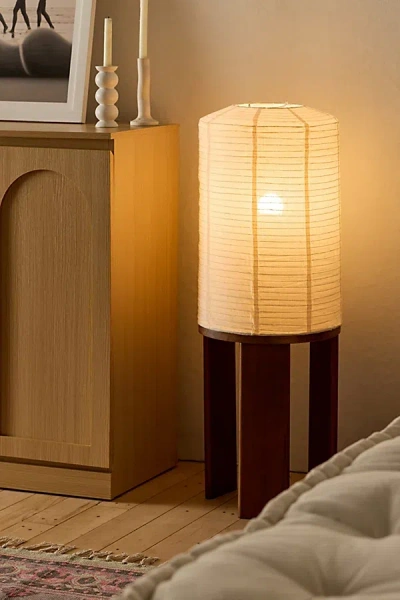 Urban Outfitters Monroe Pedestal Lantern Floor Lamp In Dark Brown At  In Multi
