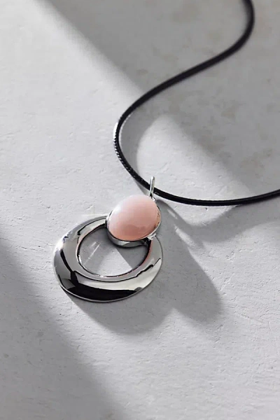 Urban Outfitters Moonlight Stone Inset Corded Necklace In Silver, Women's At