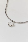 Urban Outfitters Mother Of Pearl & Stainless Steel Cross Pendant Necklace In Silver, Men's At