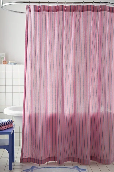Urban Outfitters Multi-striped Patterned Shower Curtain In Pink Blue Stripe At