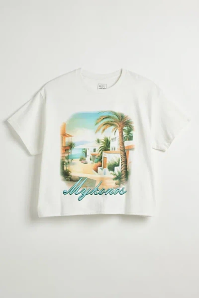 Urban Outfitters Mykonos Cropped Tee In White, Men's At