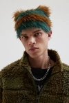 Urban Outfitters Mylo Hairy Stripe Faux Fur Beanie In Brown, Men's At