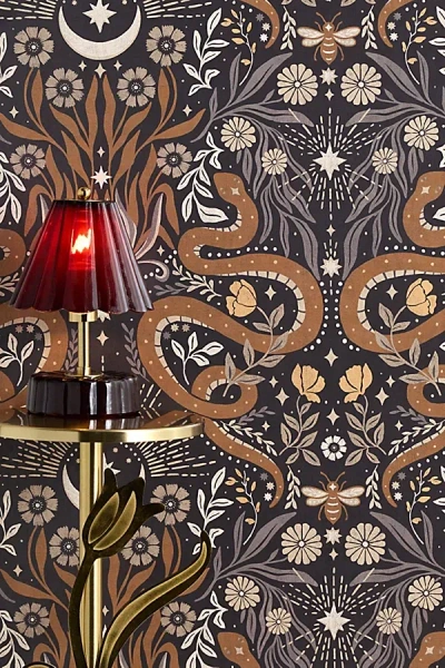 Urban Outfitters Mystic Serpent Removable Wallpaper In Black At